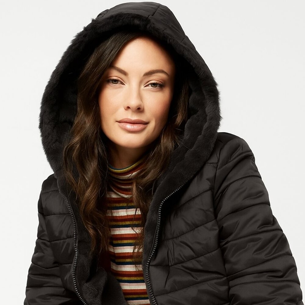 Buffalo Black Reversible Puffer Coat - XS
